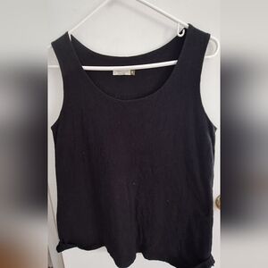 Chalet Sleeveless  black cotton top